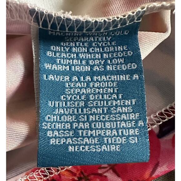 Caribbean Joe Floral Lace-Up Swim Cover Up Dress Tropical Floral Pullover Small - Picture 4 of 5